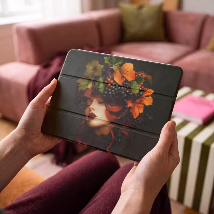 iPad hoes - Vrouw - Rood - Groen - Druiven — 4