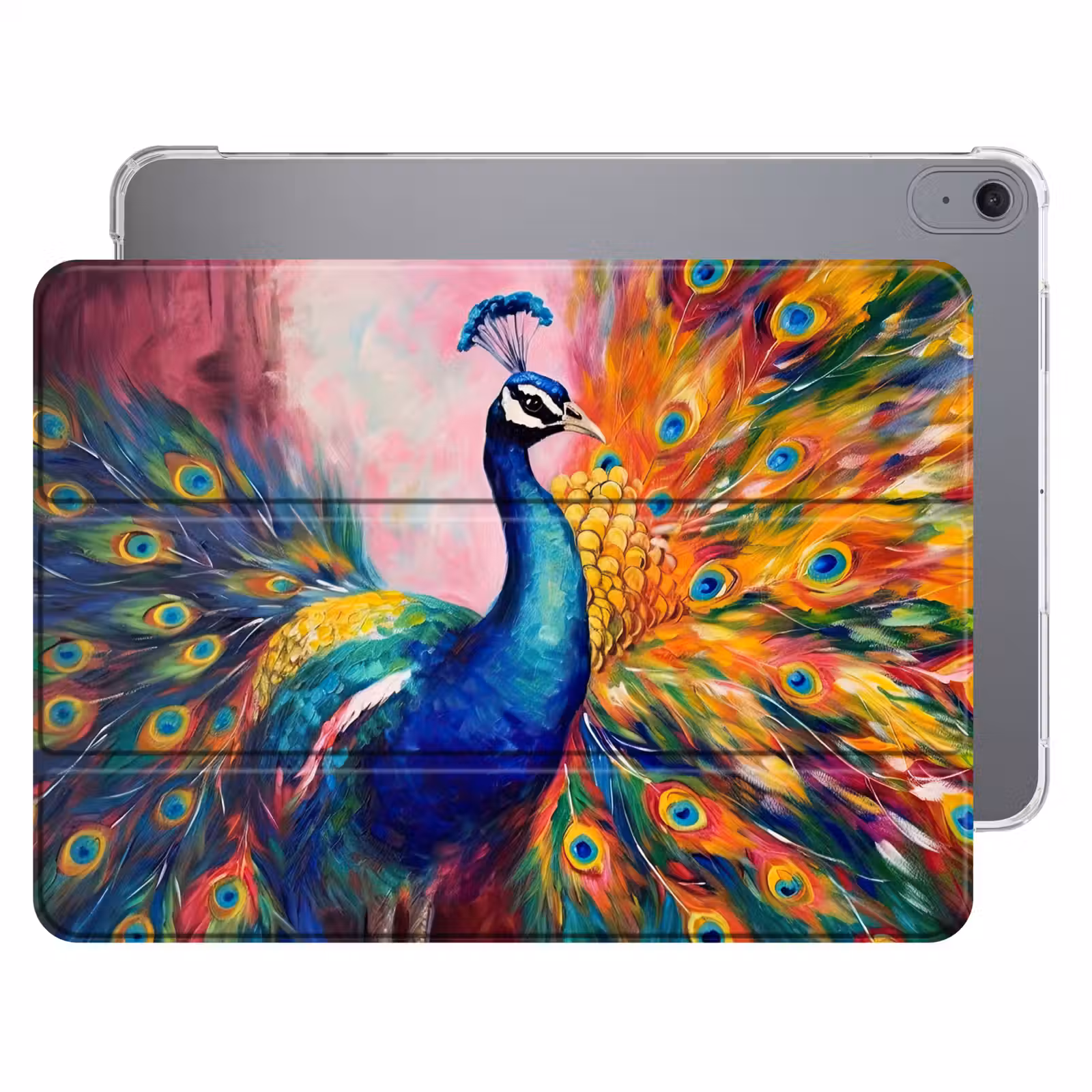 iPad hoes - Pauw - Dieren - Schilderij - Regenboog — 1