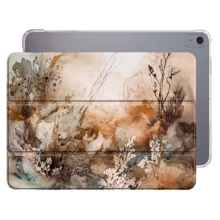 iPad hoes - Abstract - Beige - Verf - Kunst - Natuur - Bloemen — 1