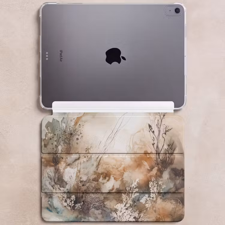 iPad hoes - Abstract - Beige - Verf - Kunst - Natuur - Bloemen — 6