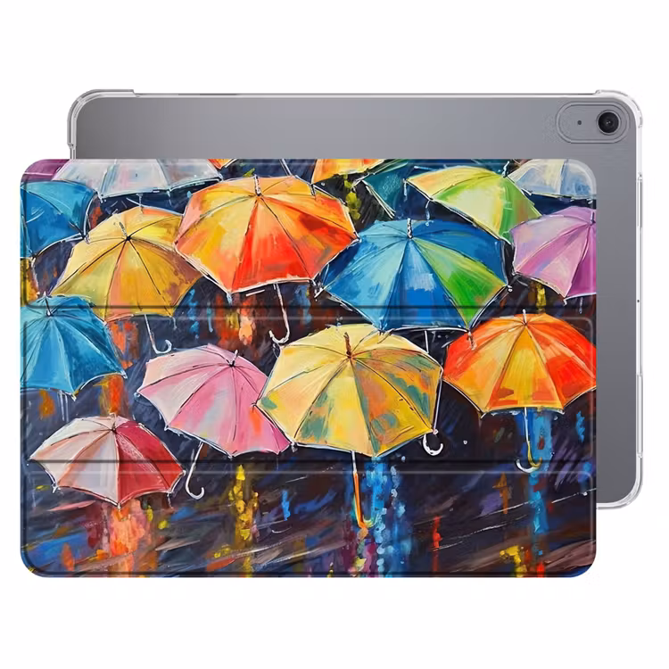 iPad hoes - Paraplu's - Schilderij - Kunst - Regenboog — 1