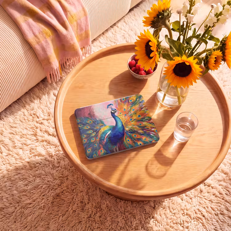 iPad hoes - Pauw - Dieren - Schilderij - Regenboog — 2