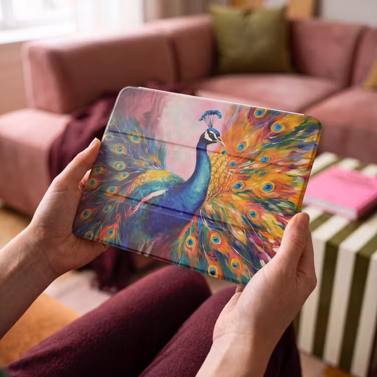 iPad hoes - Pauw - Dieren - Schilderij - Regenboog — 4