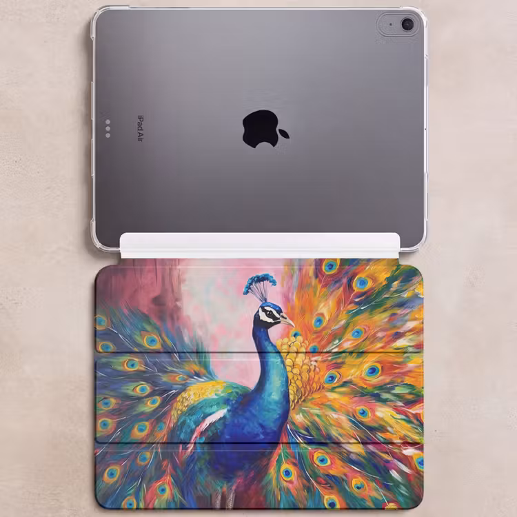 iPad hoes - Pauw - Dieren - Schilderij - Regenboog — 6