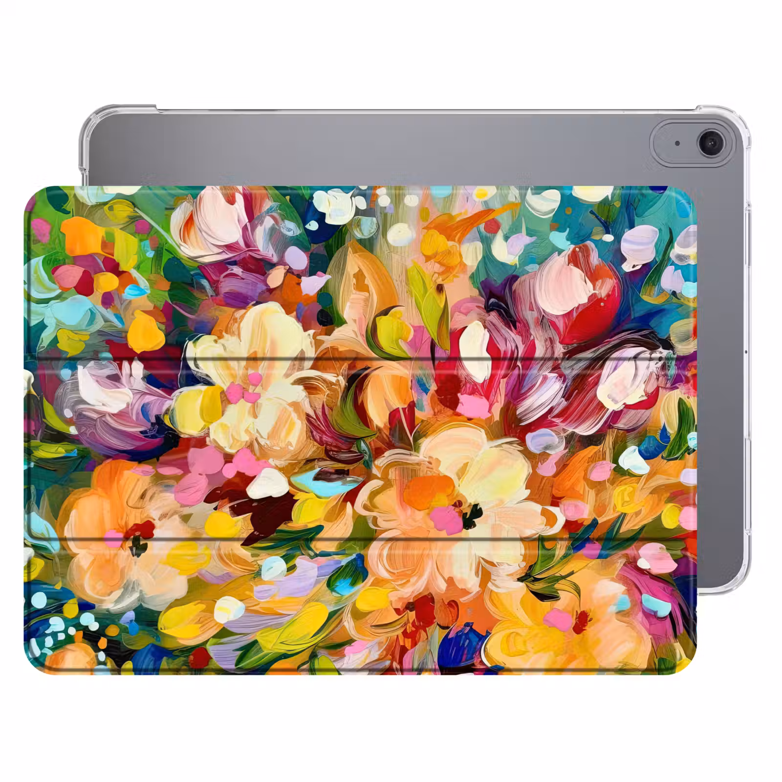 iPad hoes - Schilderij - Olieverf - Bloemen - Regenboog — 1