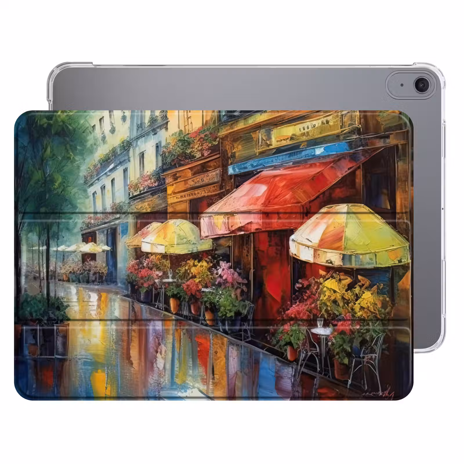 iPad hoes - Straat - Olieverf - Kleurrijk - Stad — 1