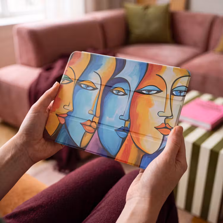 iPad hoes - Hoofd - Olieverf - Schilderij - Kleurrijk — 4