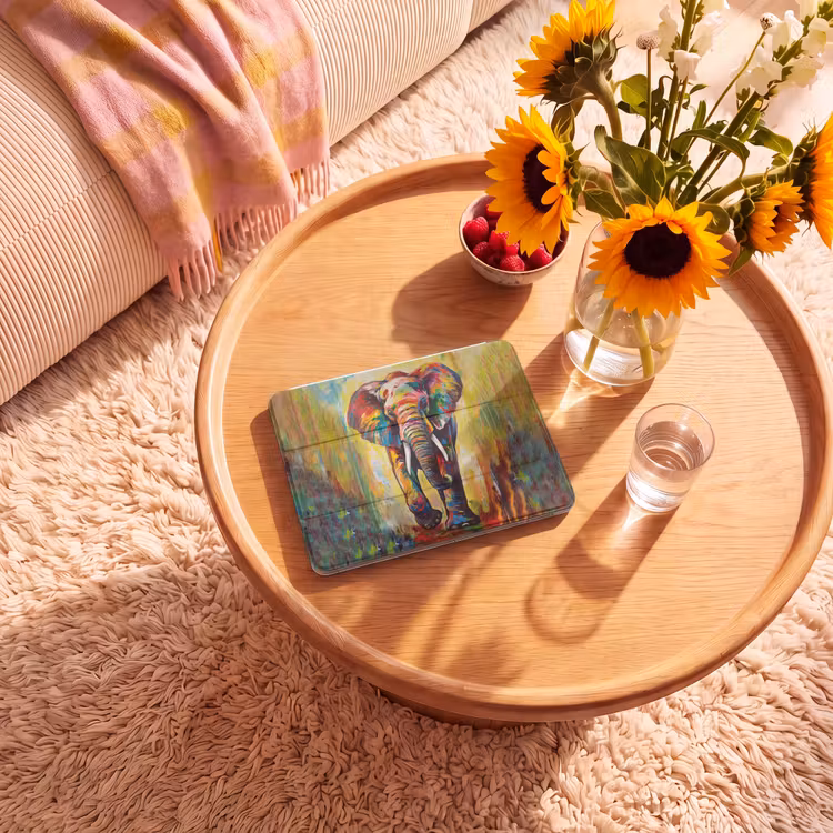 iPad hoes - Olifant - Kunst - Schilderij - Dieren - Regenboog — 2