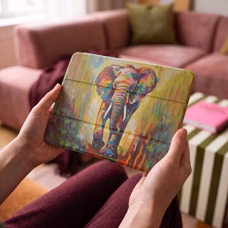 iPad hoes - Olifant - Kunst - Schilderij - Dieren - Regenboog — 4