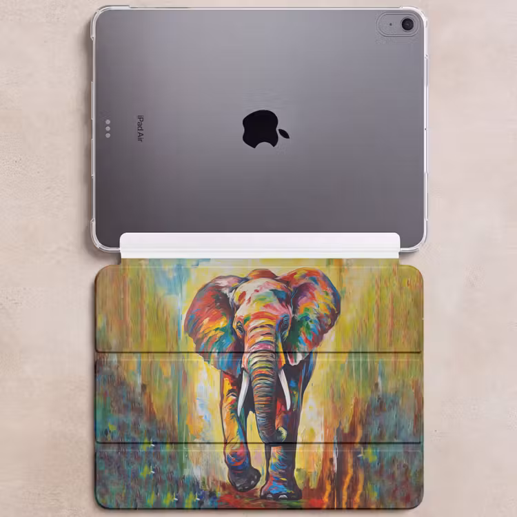 iPad hoes - Olifant - Kunst - Schilderij - Dieren - Regenboog — 6