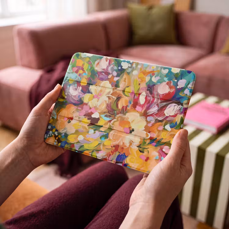 iPad hoes - Schilderij - Olieverf - Bloemen - Regenboog — 4