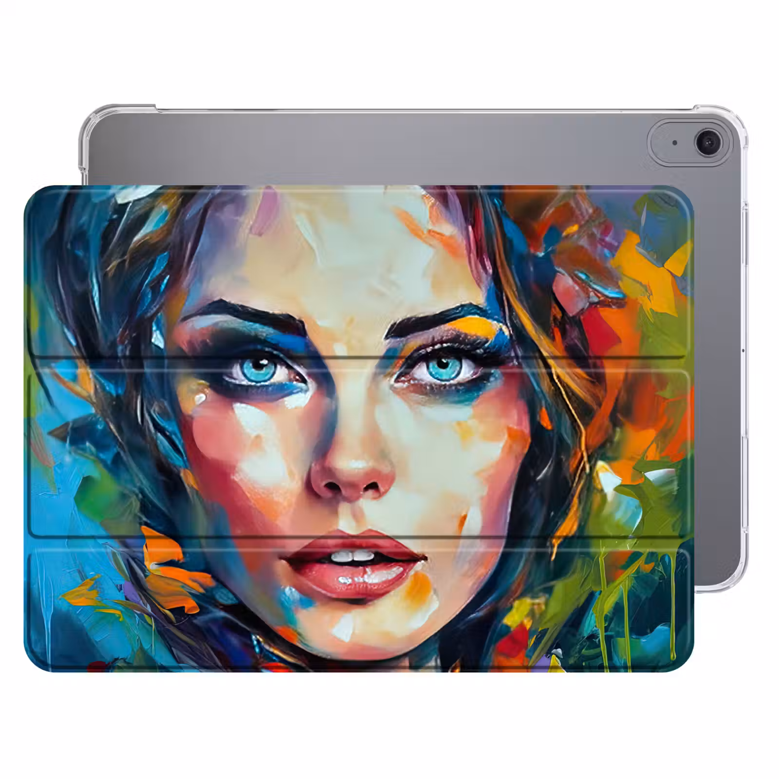 iPad hoes - Gezicht - Vrouw - Olieverf - Kleurrijk - Kunst — 1