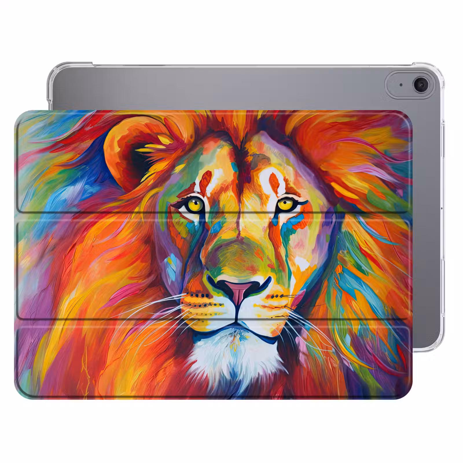 iPad hoes - Leeuw - Dieren - Olieverf - Regenboog — 1