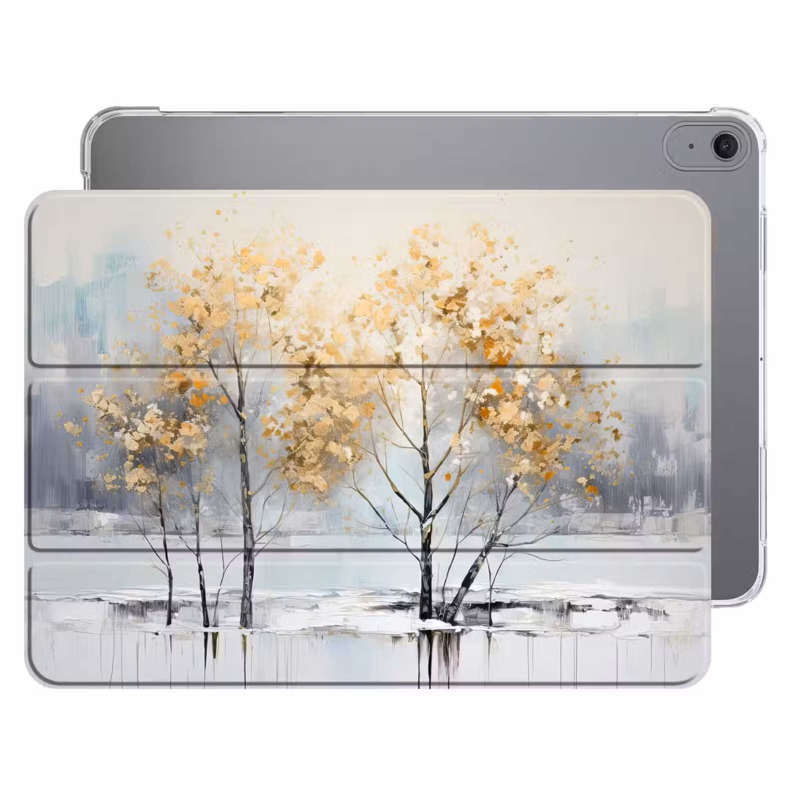 iPad hoes - Winter - Bomen - Natuur - Acryl - Kunst — 1