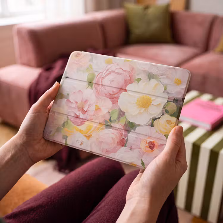 iPad hoes - Bloemen - Roze - Botanisch - Kunst - Acrylverf — 4