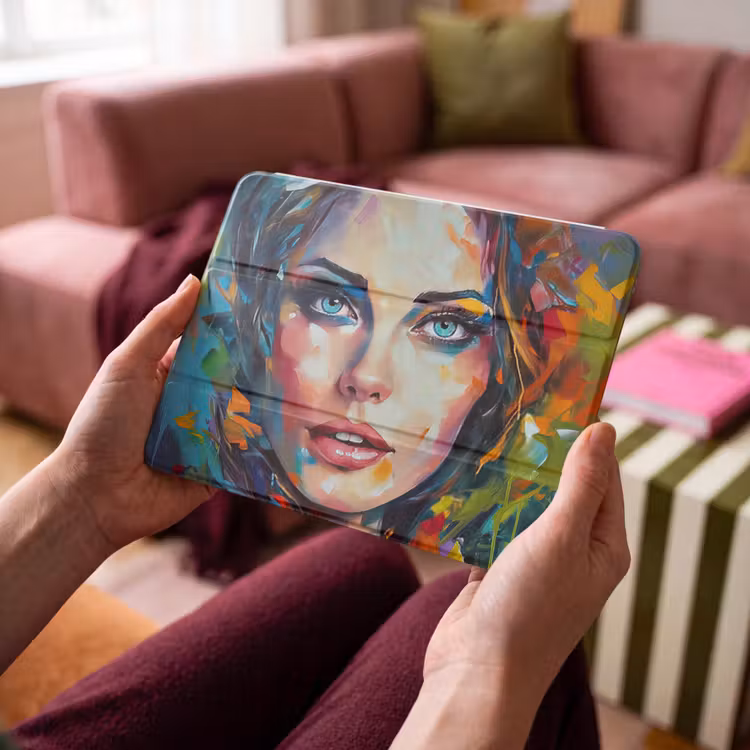 iPad hoes - Gezicht - Vrouw - Olieverf - Kleurrijk - Kunst — 4