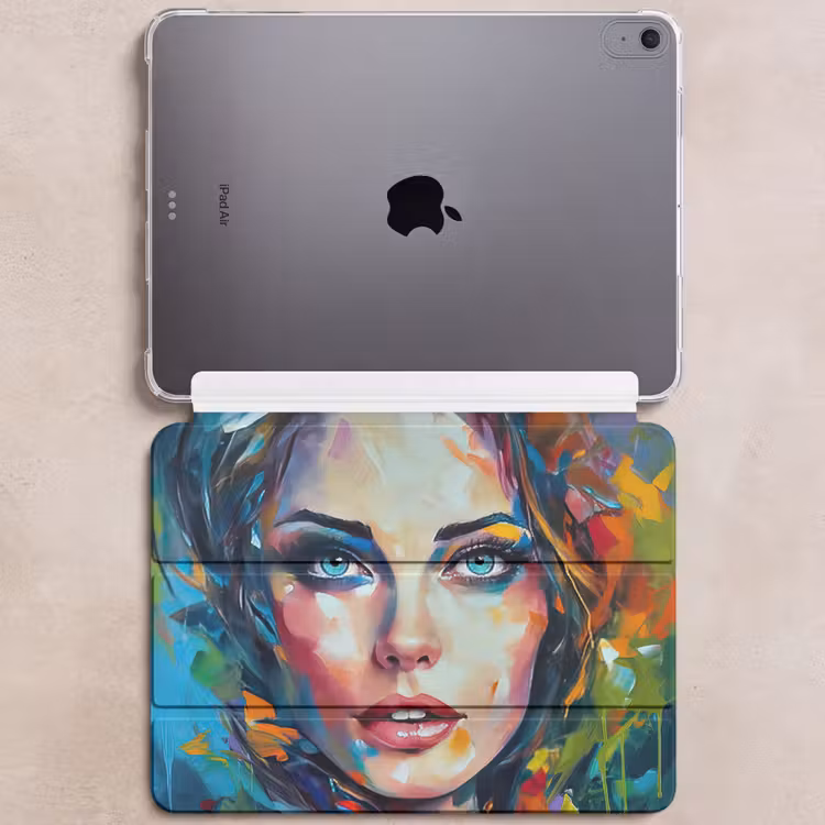 iPad hoes - Gezicht - Vrouw - Olieverf - Kleurrijk - Kunst — 6