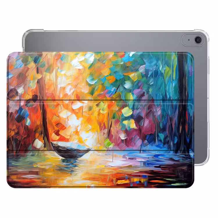 iPad hoes - Kleurrijk - Olieverf - Water - Boot — 1