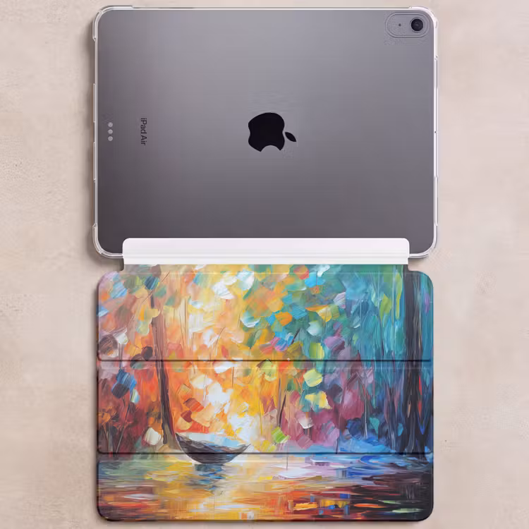 iPad hoes - Kleurrijk - Olieverf - Water - Boot — 6