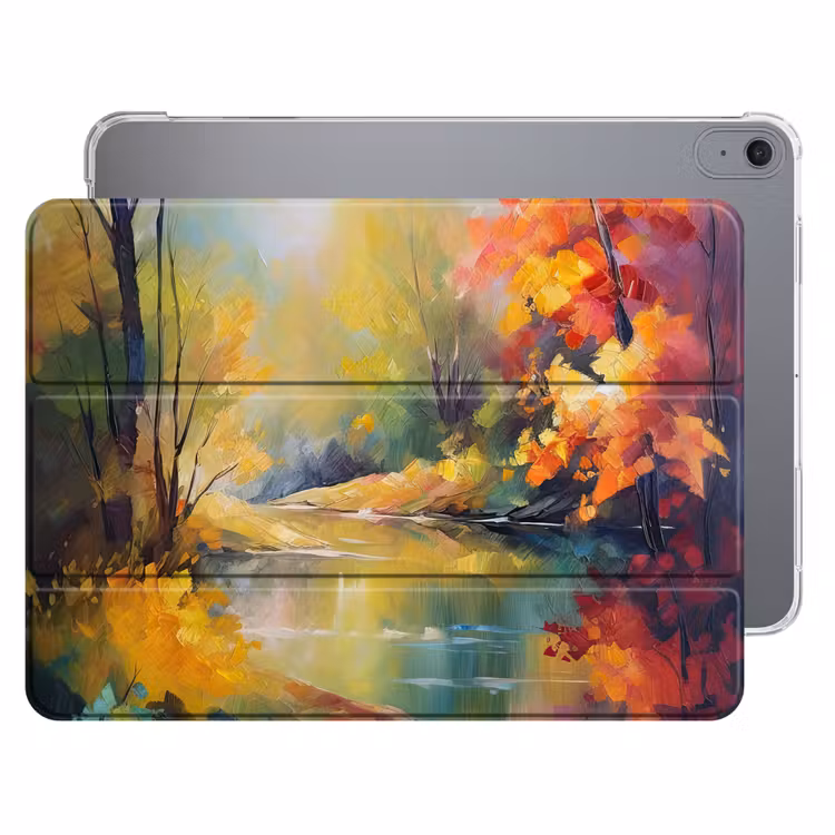 iPad hoes - Landschap - Olieverf - Rivier - Kleurrijk — 1