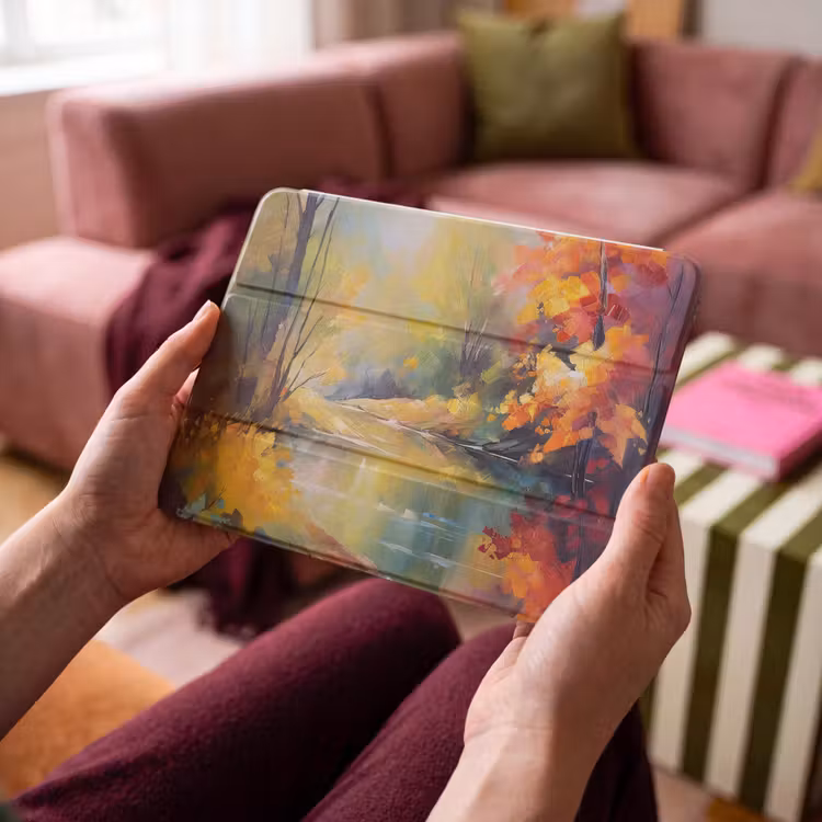 iPad hoes - Landschap - Olieverf - Rivier - Kleurrijk — 4
