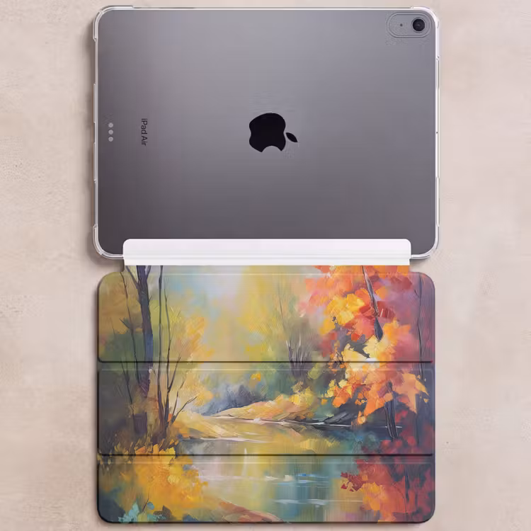 iPad hoes - Landschap - Olieverf - Rivier - Kleurrijk — 6