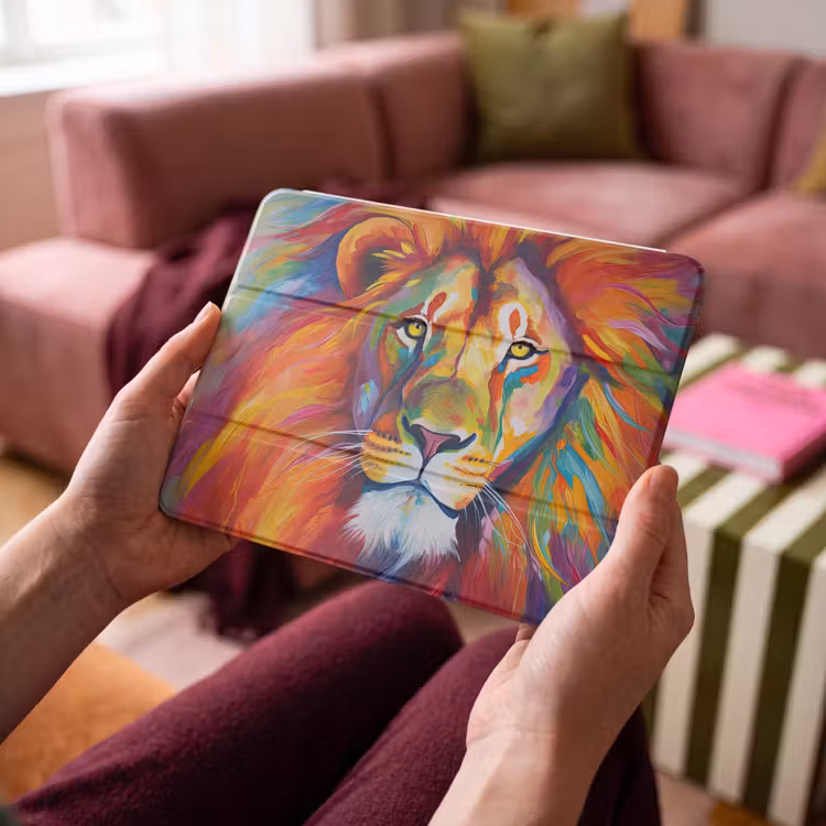 iPad hoes - Leeuw - Dieren - Olieverf - Regenboog — 4