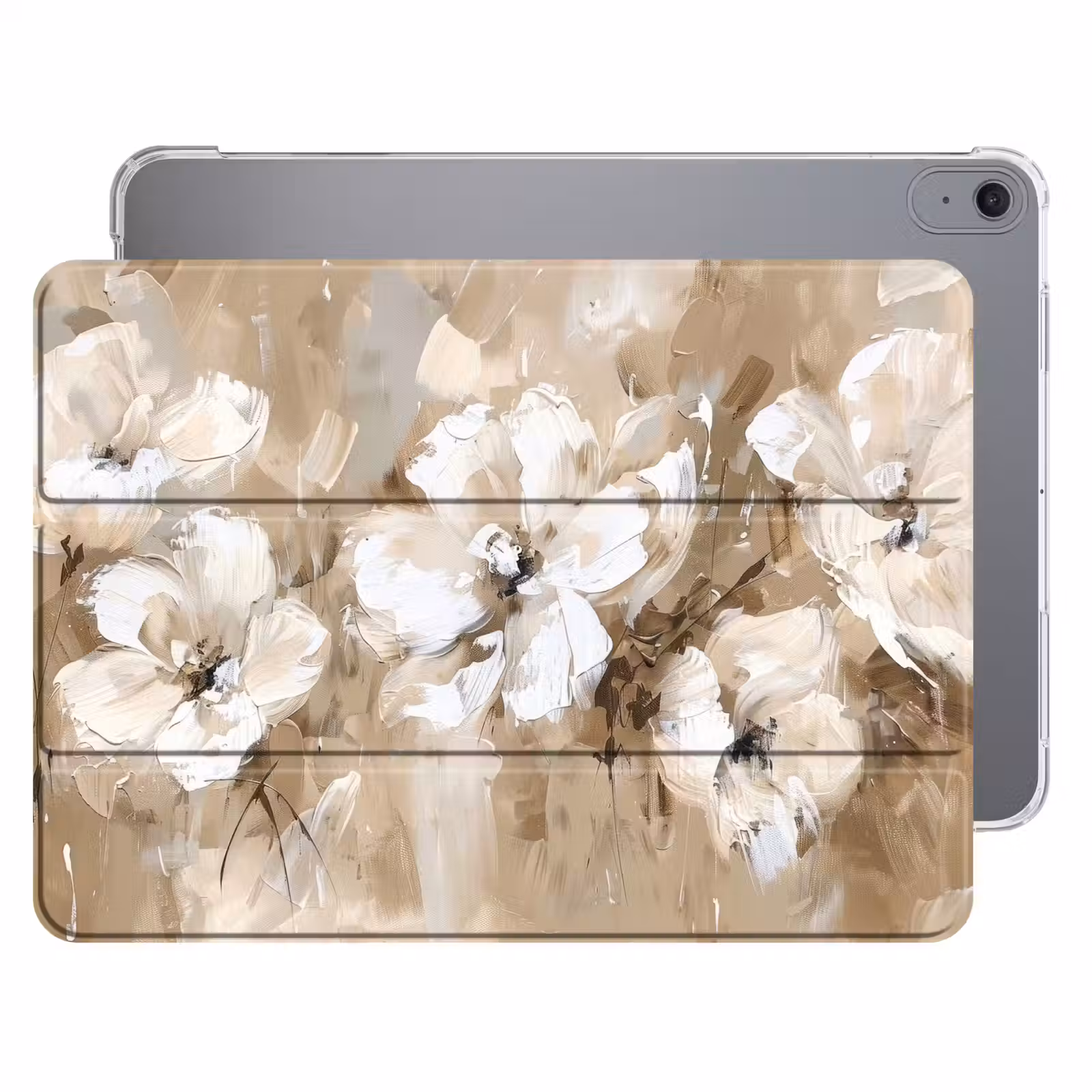 iPad hoes - Bloemen - Beige - Abstract - Modern — 1