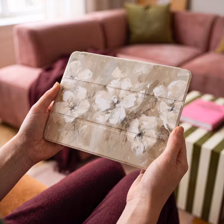 iPad hoes - Bloemen - Beige - Abstract - Modern — 4