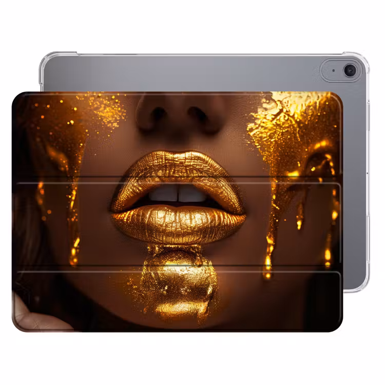iPad hoes - Vrouw - Goud - Gezicht - Verf - Lippen — 1