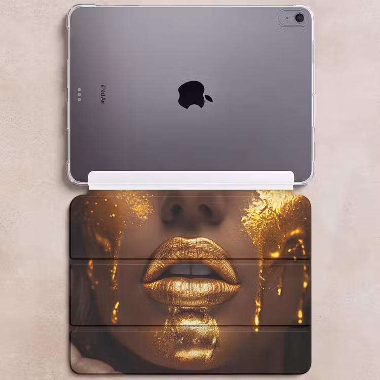 iPad hoes - Vrouw - Goud - Gezicht - Verf - Lippen — 6