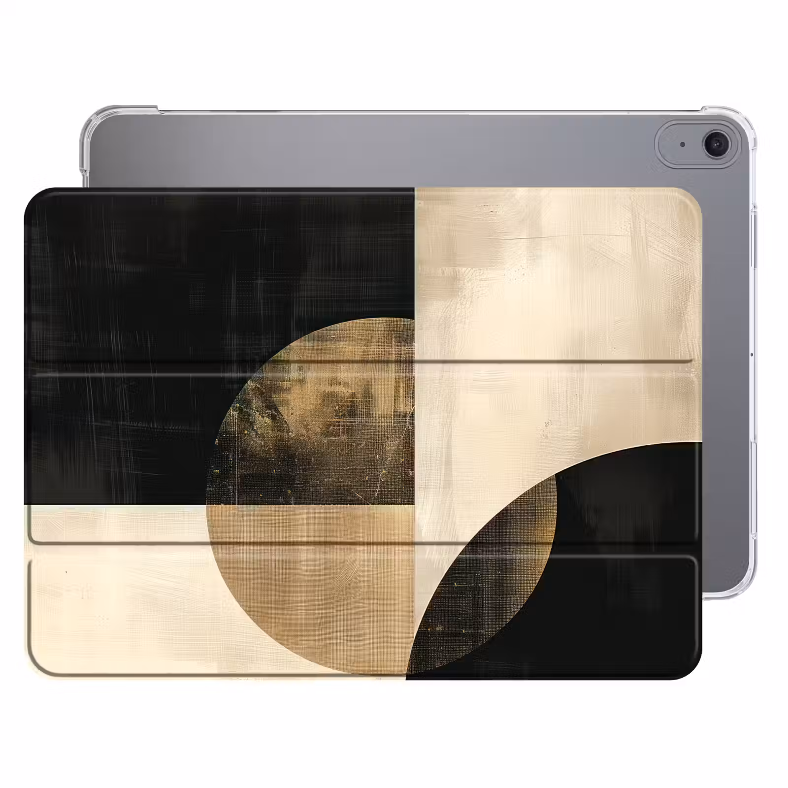 iPad hoes - Abstract - Geometrische vormen - Zwart - Goud — 1
