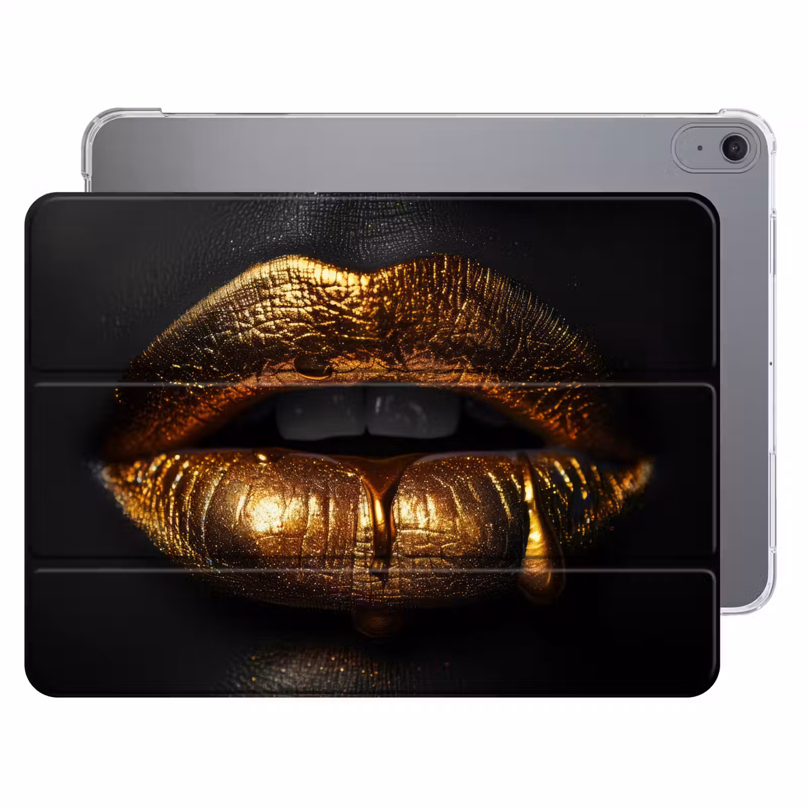 iPad hoes - Lippen - Goud - Abstract - Zwart - Aesthetic — 1