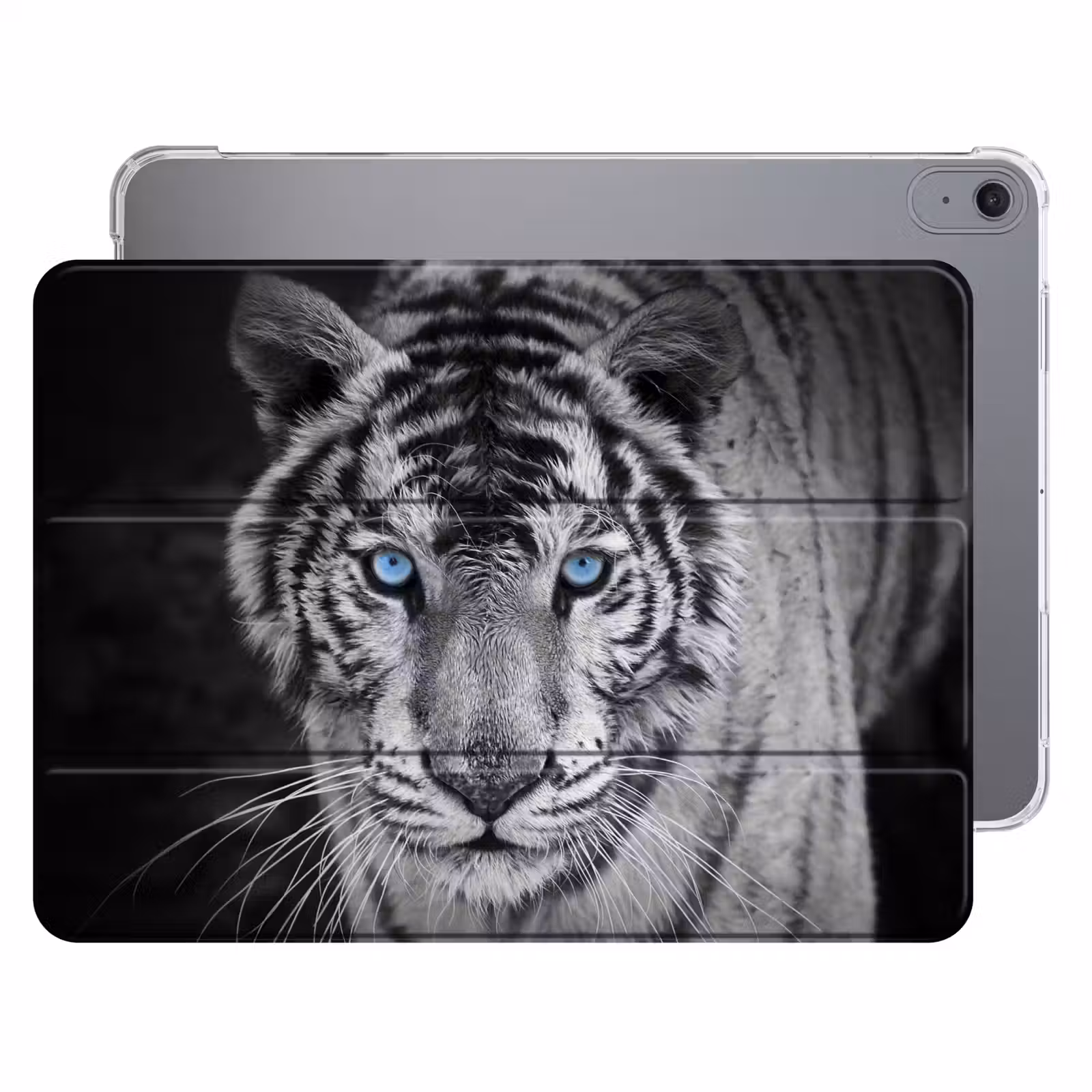 iPad hoes - Tijger - Dier - Zwart - Blauw - Modern — 1