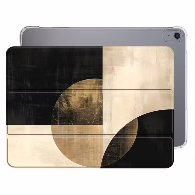 iPad hoes - Abstract - Geometrische vormen - Zwart - Goud — 1