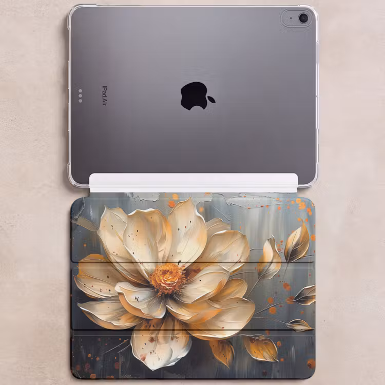 iPad hoes - Bloemen - Goud - Kunst - Zwart - Modern — 6