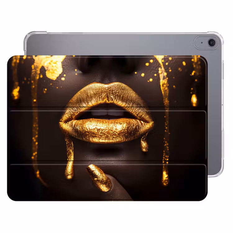 iPad hoes - Gouden lippen - Gezicht - Vrouw - Modern — 1