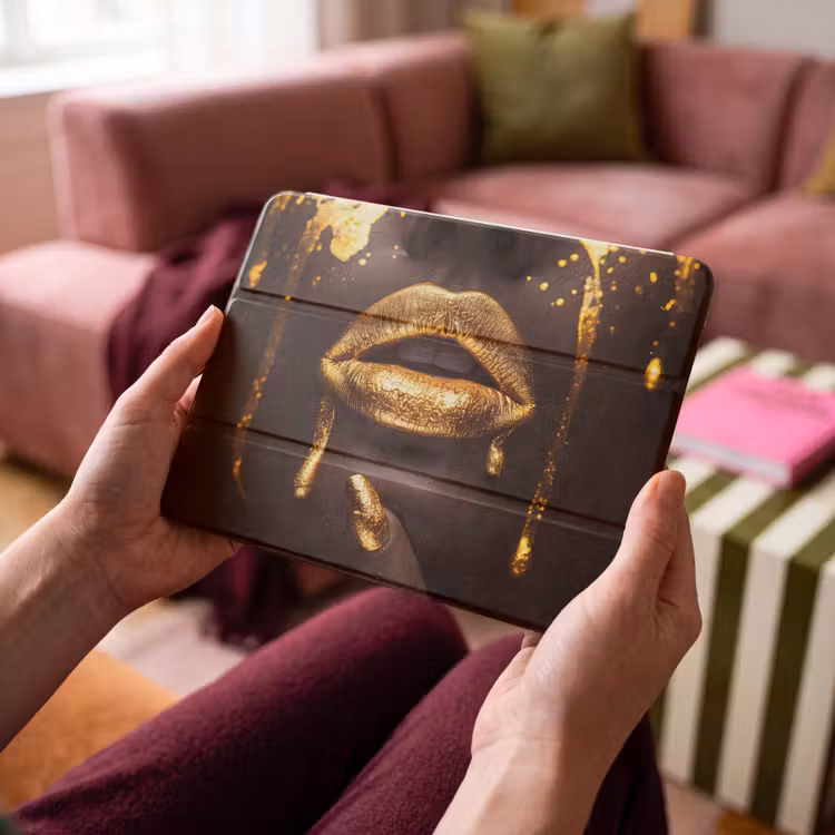 iPad hoes - Gouden lippen - Gezicht - Vrouw - Modern — 4