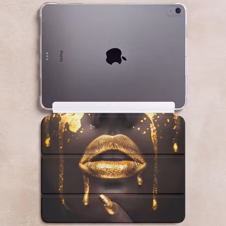 iPad hoes - Gouden lippen - Gezicht - Vrouw - Modern — 6