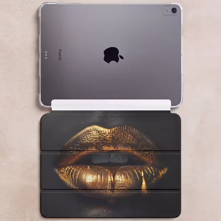 iPad hoes - Lippen - Goud - Abstract - Zwart - Aesthetic — 6
