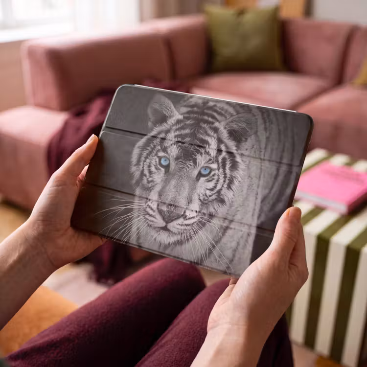 iPad hoes - Tijger - Dier - Zwart - Blauw - Modern — 4