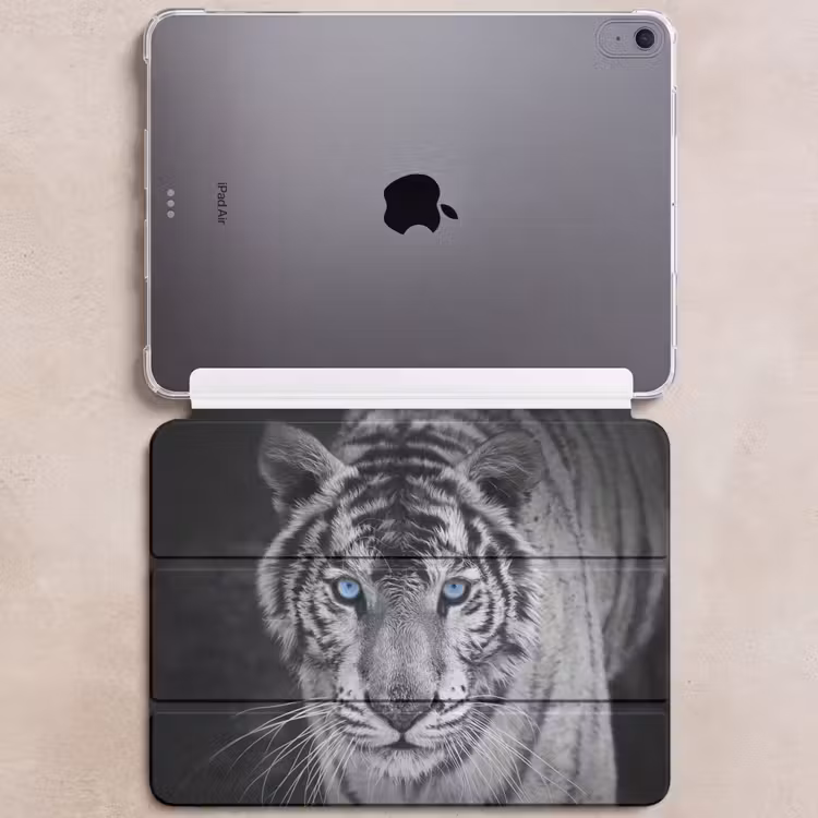 iPad hoes - Tijger - Dier - Zwart - Blauw - Modern — 6