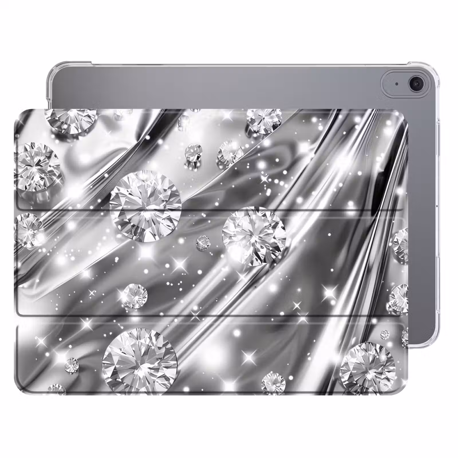 iPad hoes - Abstract - Diamant - Luxe - Modern - Zilver — 1