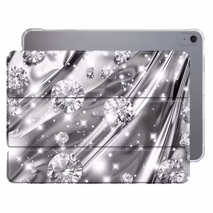 iPad hoes - Abstract - Diamant - Luxe - Modern - Zilver — 1