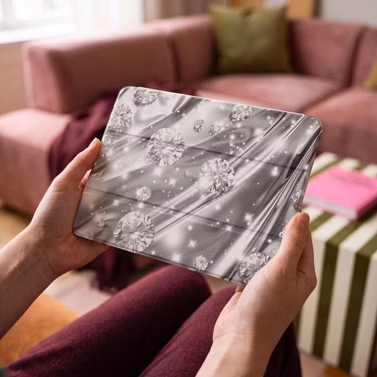 iPad hoes - Abstract - Diamant - Luxe - Modern - Zilver — 4