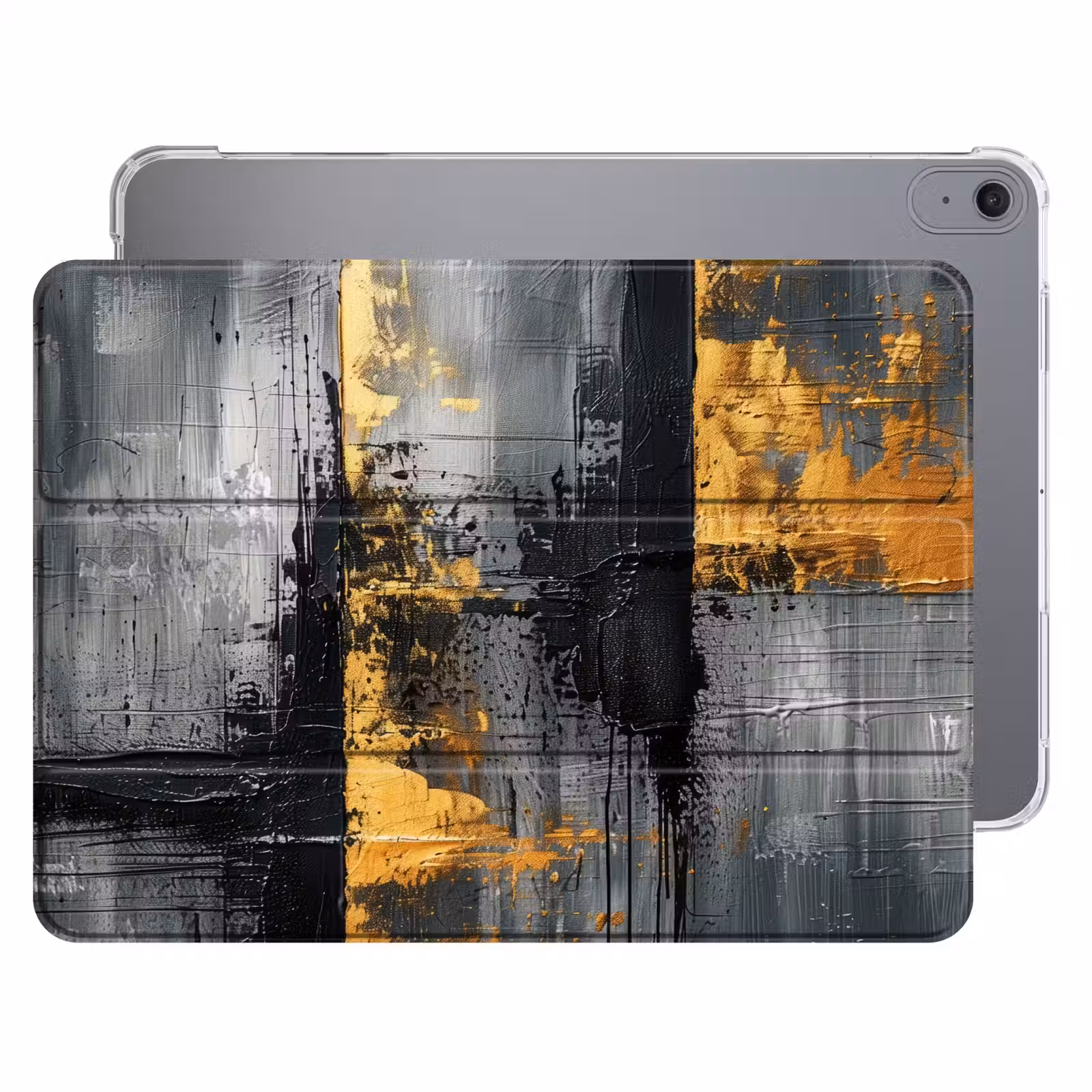 iPad hoes - Modern - Goud - Grijs - Patroon — 1
