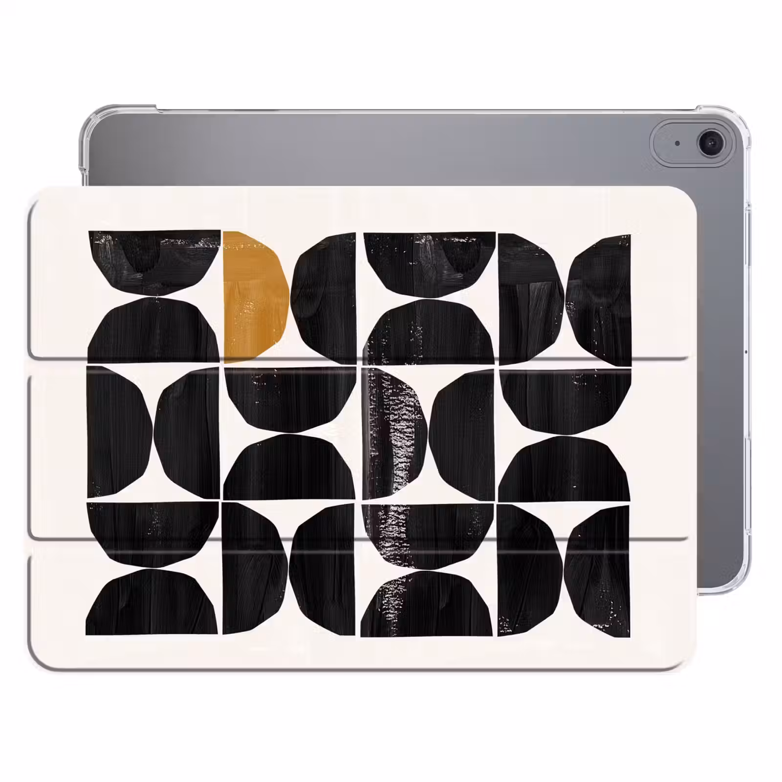 iPad hoes - Modern - Halve cirkel - Goud - Zwart — 1
