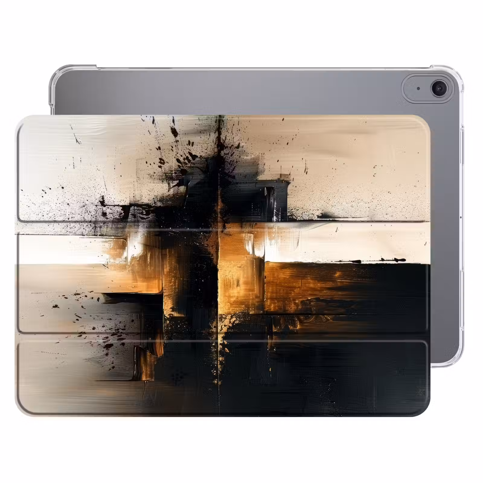 iPad hoes - Modern - Zwart - Verf - Goud — 1