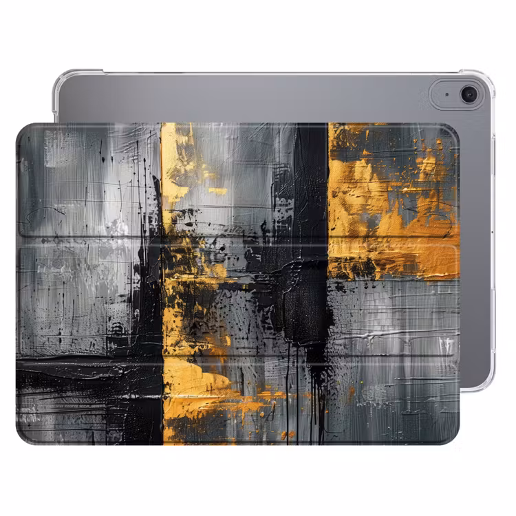 iPad hoes - Modern - Goud - Grijs - Patroon — 1