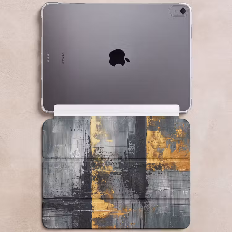 iPad hoes - Modern - Goud - Grijs - Patroon — 6